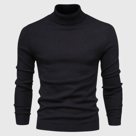 Men's Classic Turtleneck Sweater with Comfortable Fit and Timeless Style