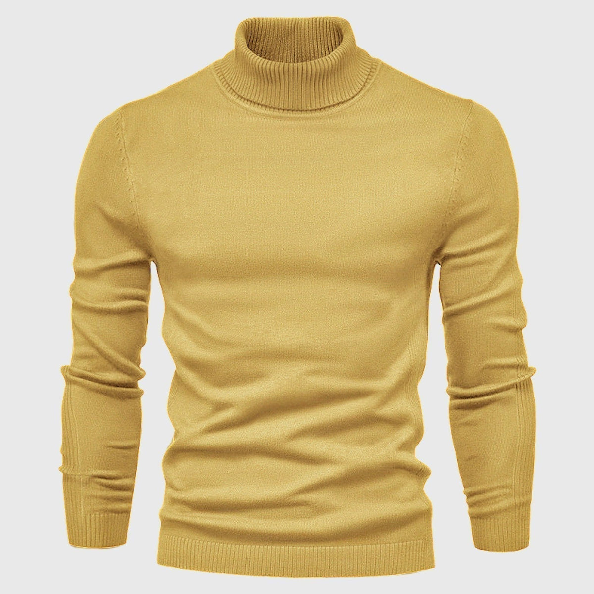 Men's Classic Turtleneck Sweater with Comfortable Fit and Timeless Style