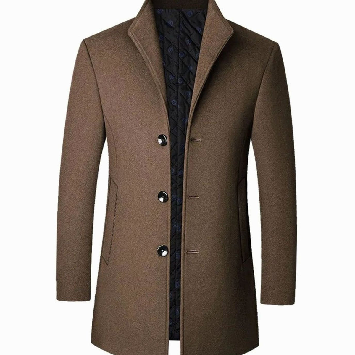 Men's Cold Weather Tailored Single-Breasted Overcoat