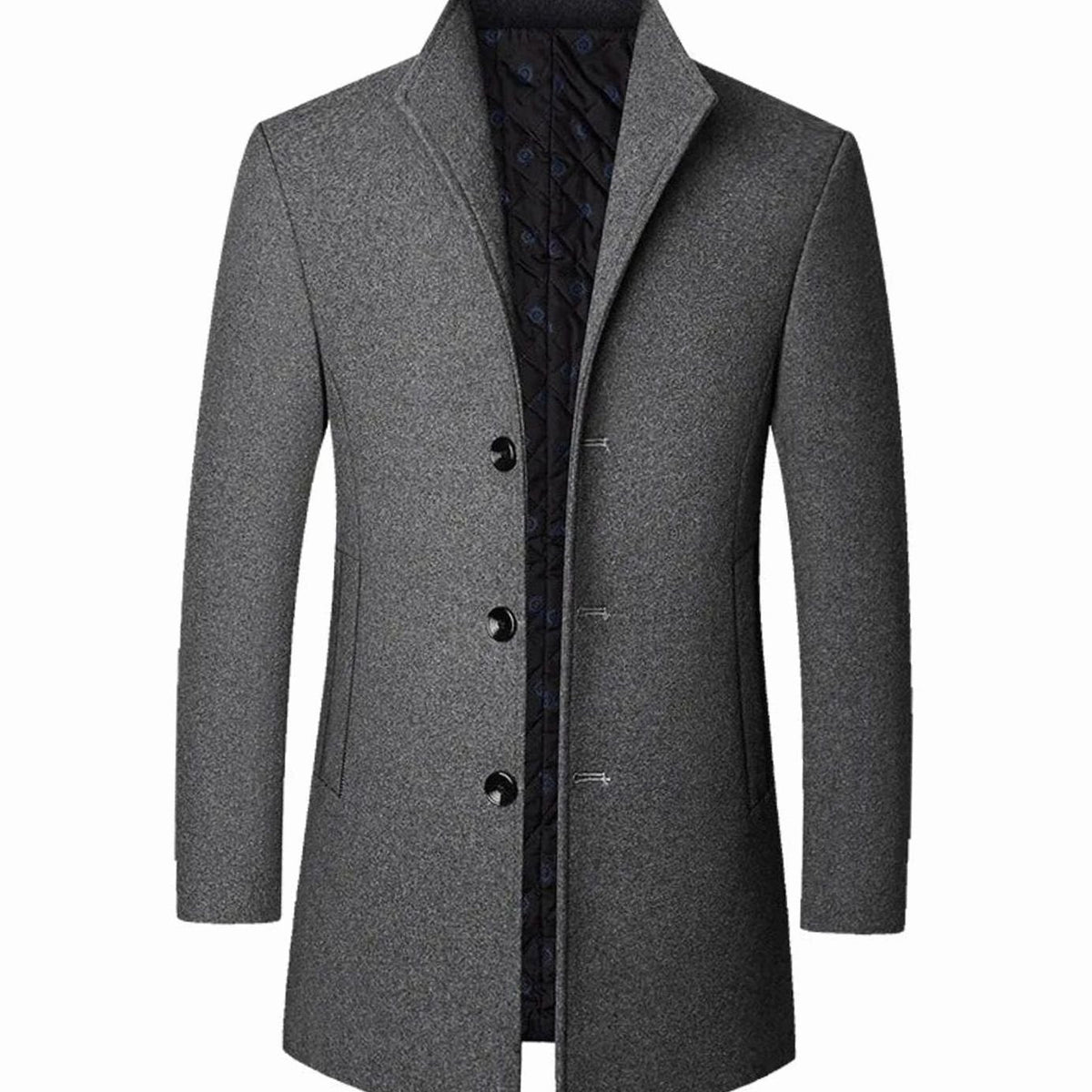Men's Cold Weather Tailored Single-Breasted Overcoat