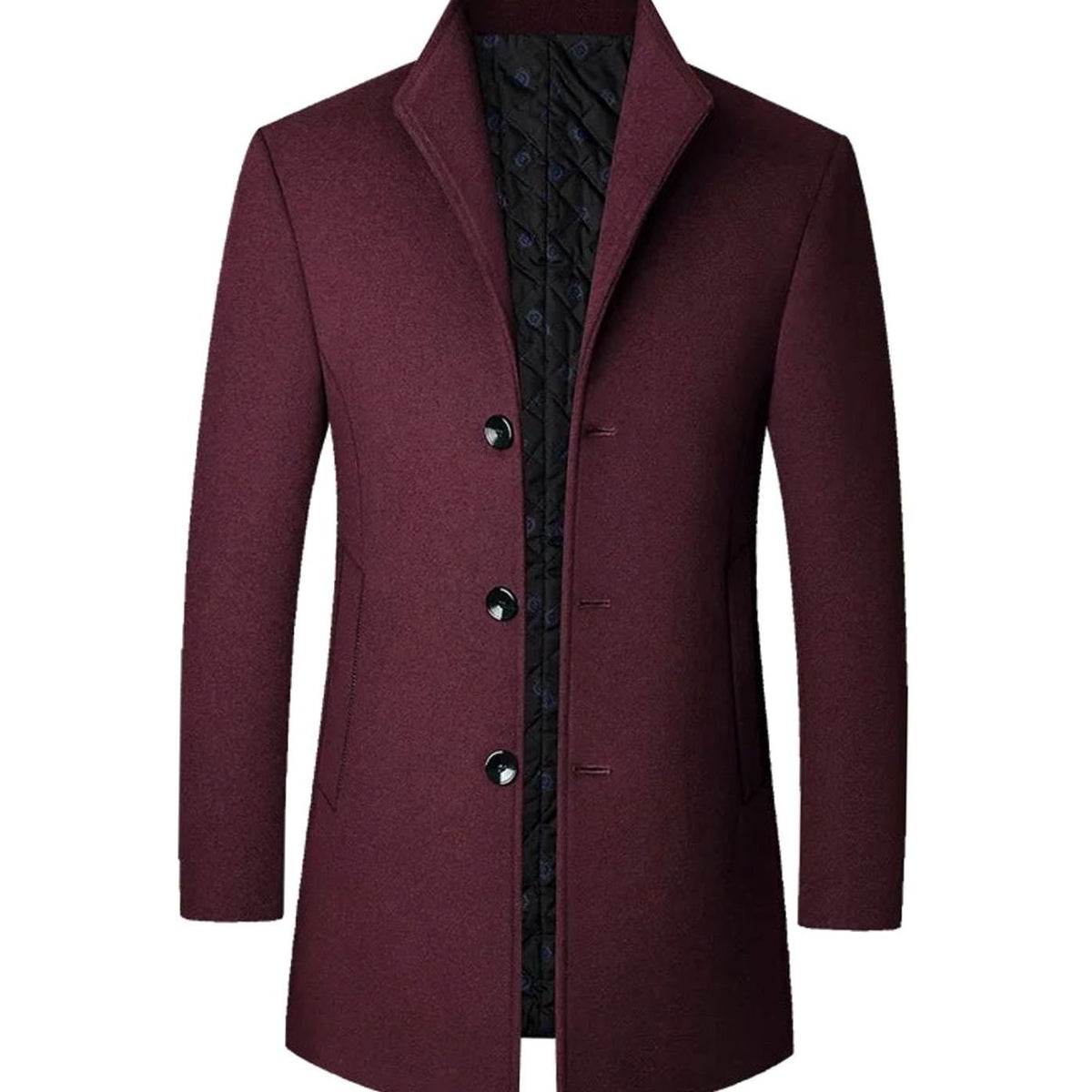 Men's Cold Weather Tailored Single-Breasted Overcoat