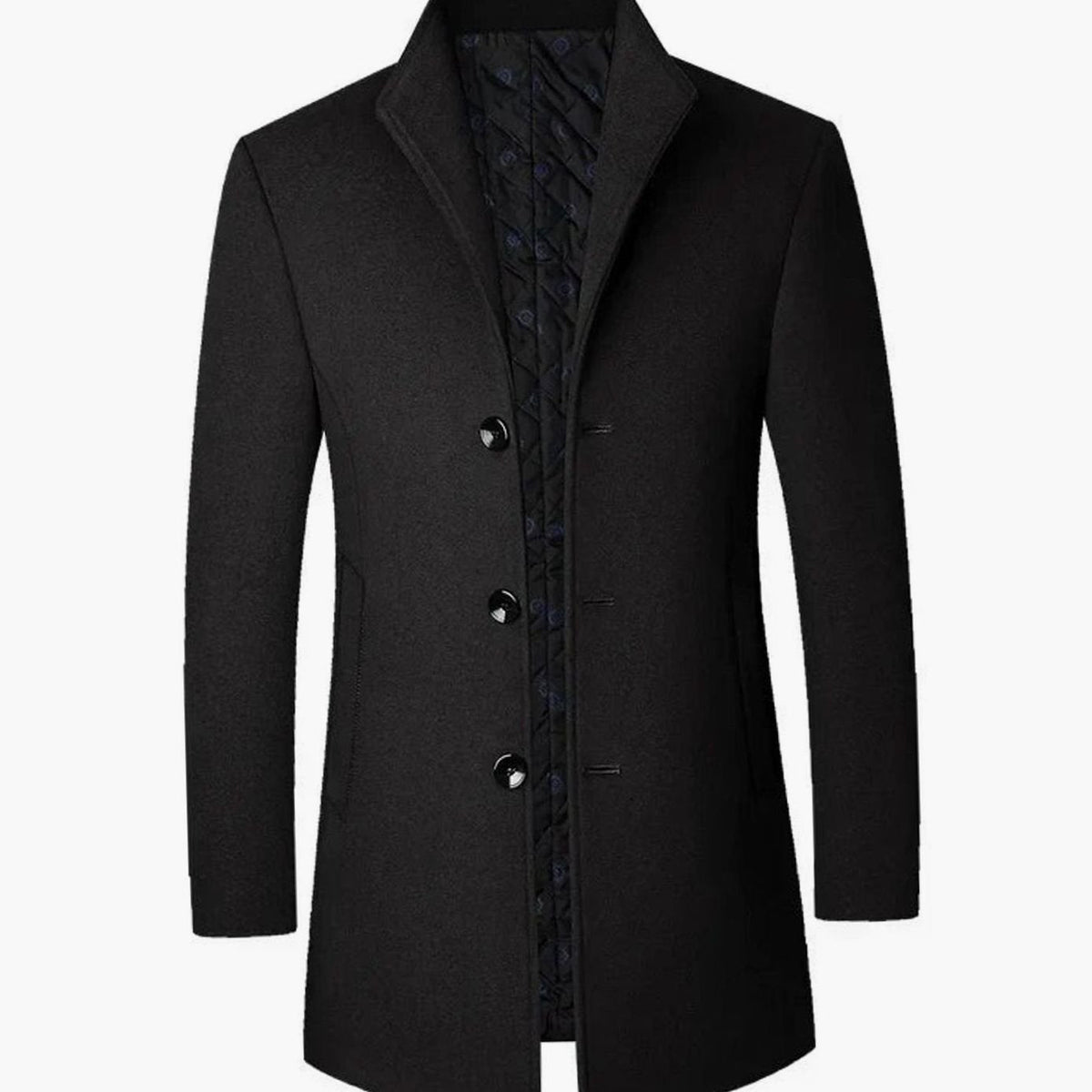 Men's Cold Weather Tailored Single-Breasted Overcoat