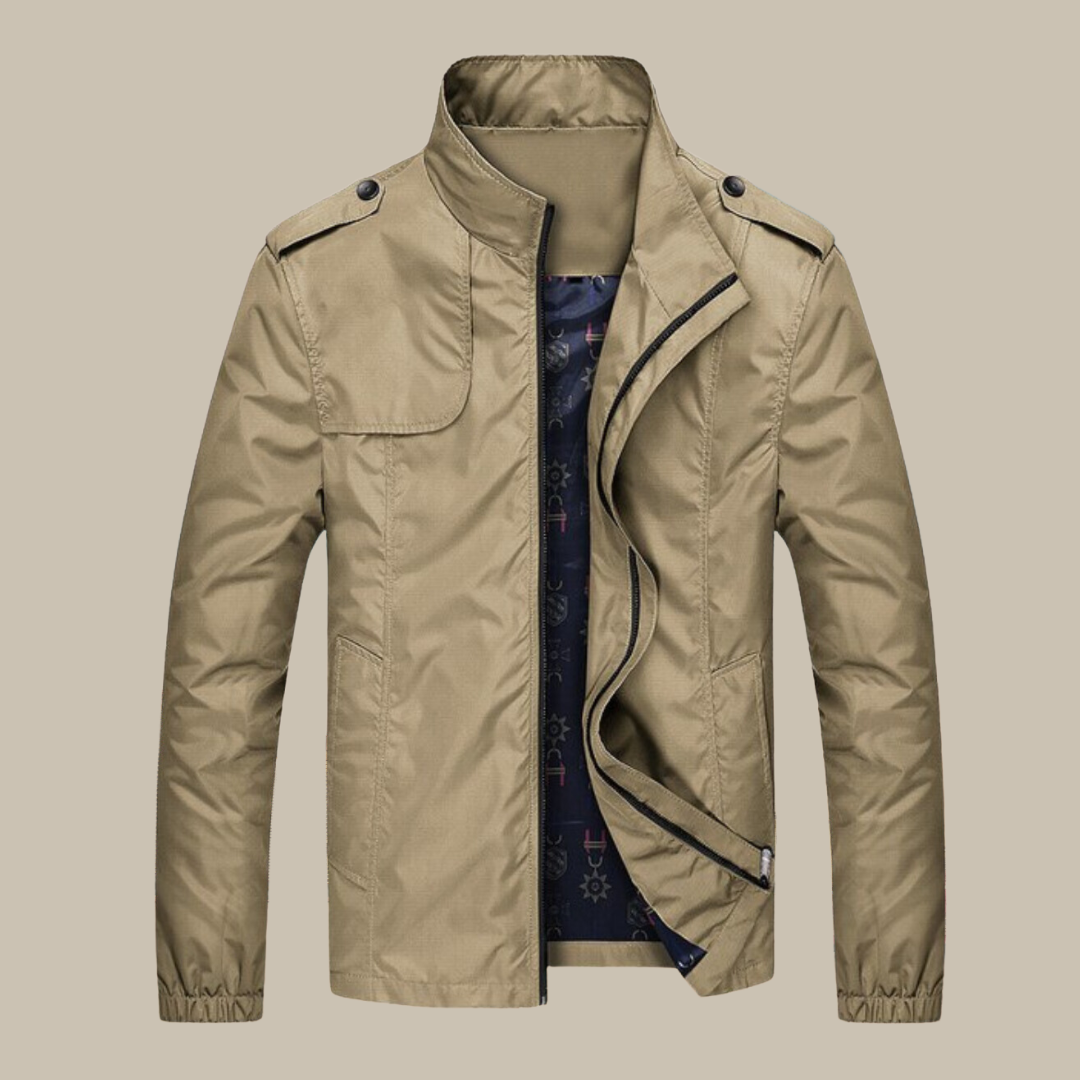Men's Collared Windbreaker Jacket