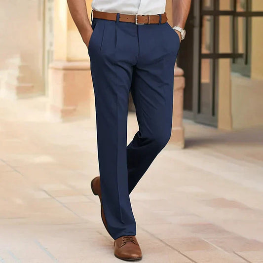 Men's Comfortable Straight-Leg Office Trousers