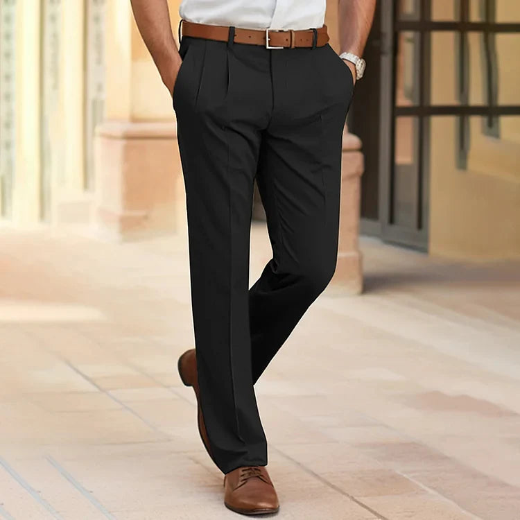 Men's Comfortable Straight-Leg Office Trousers