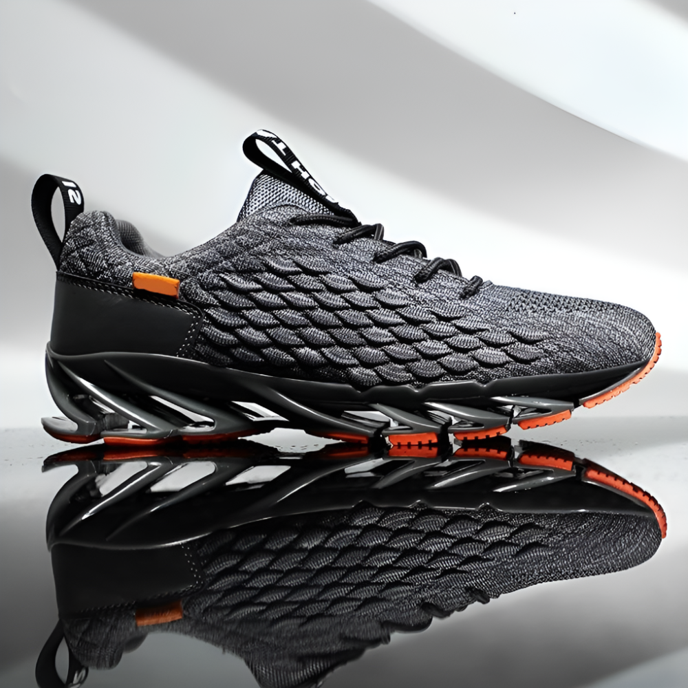 Men's Cushioned Running Shoes with Breathable Upper – Lace-Up Athletic Sneakers