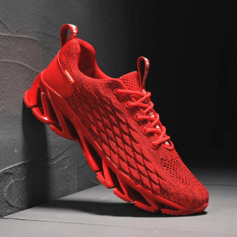 Men's Cushioned Running Shoes with Breathable Upper – Lace-Up Athletic Sneakers