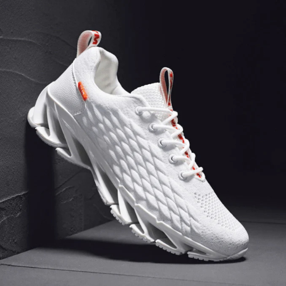 Men's Cushioned Running Shoes with Breathable Upper – Lace-Up Athletic Sneakers