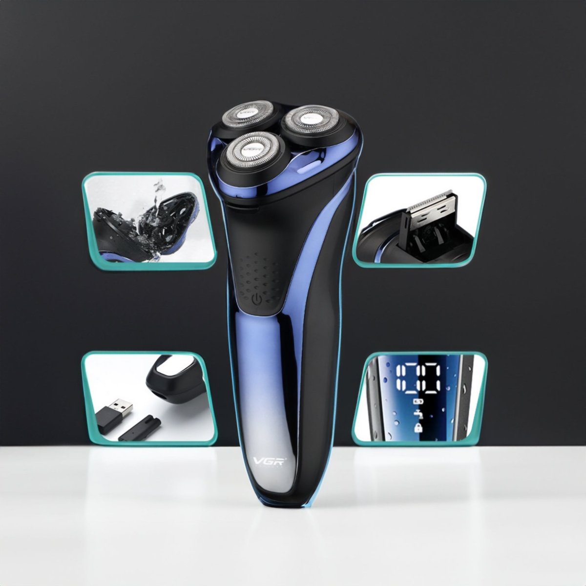 Men's Electric Shaver with 3D Flexible Heads for Precision