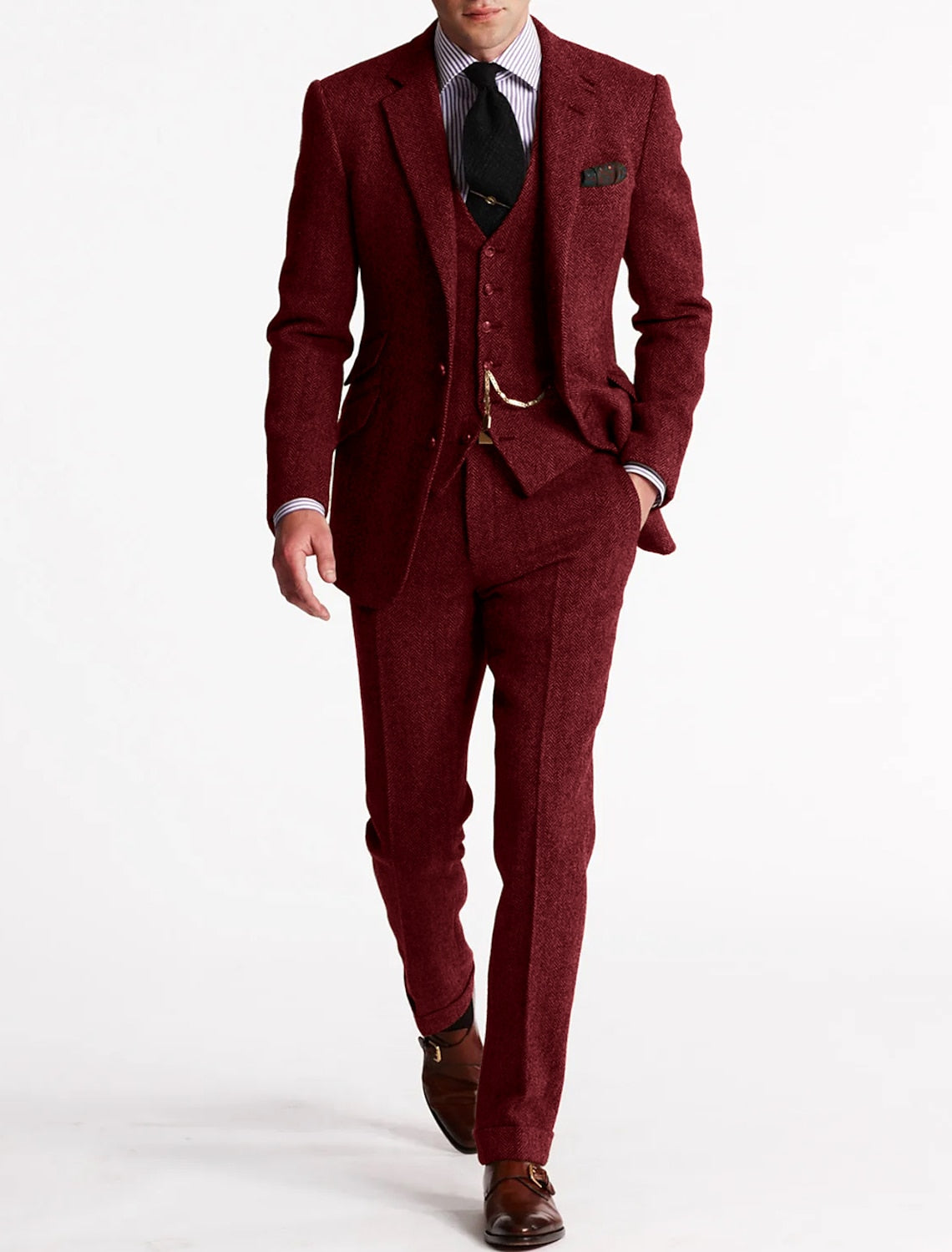 Men's Elegant Three-Piece Suit Set