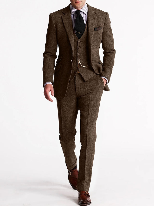 Men's Elegant Three-Piece Suit Set