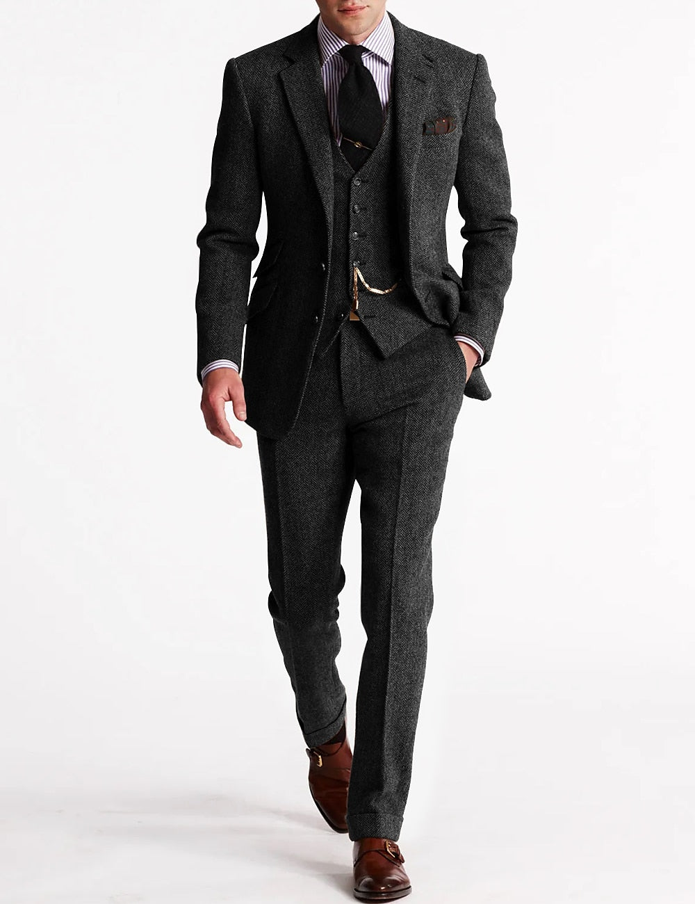 Men's Elegant Three-Piece Suit Set