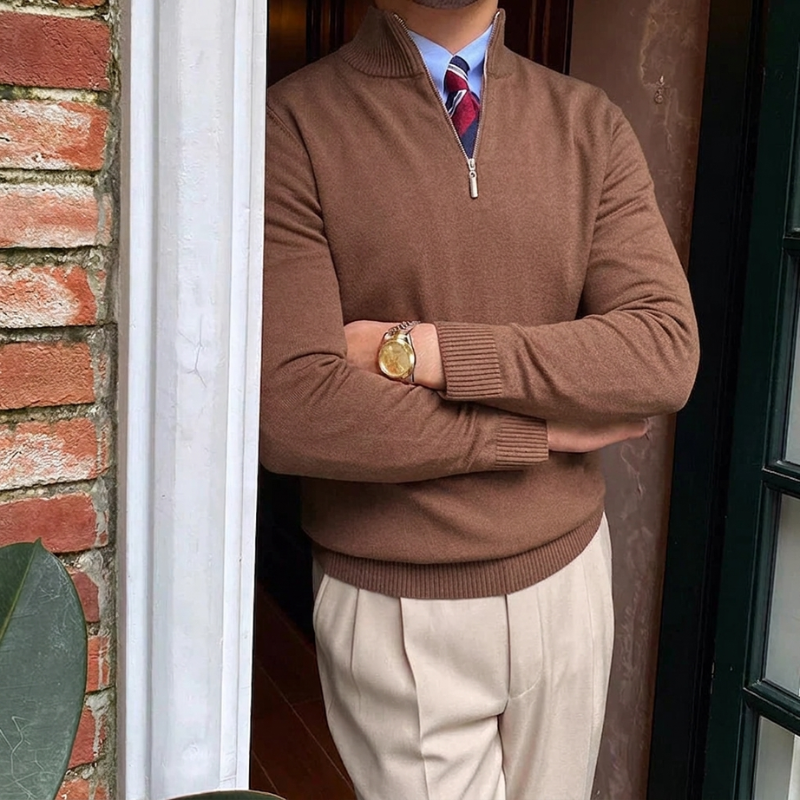 Men's Half-Zip Mock Neck Sweater