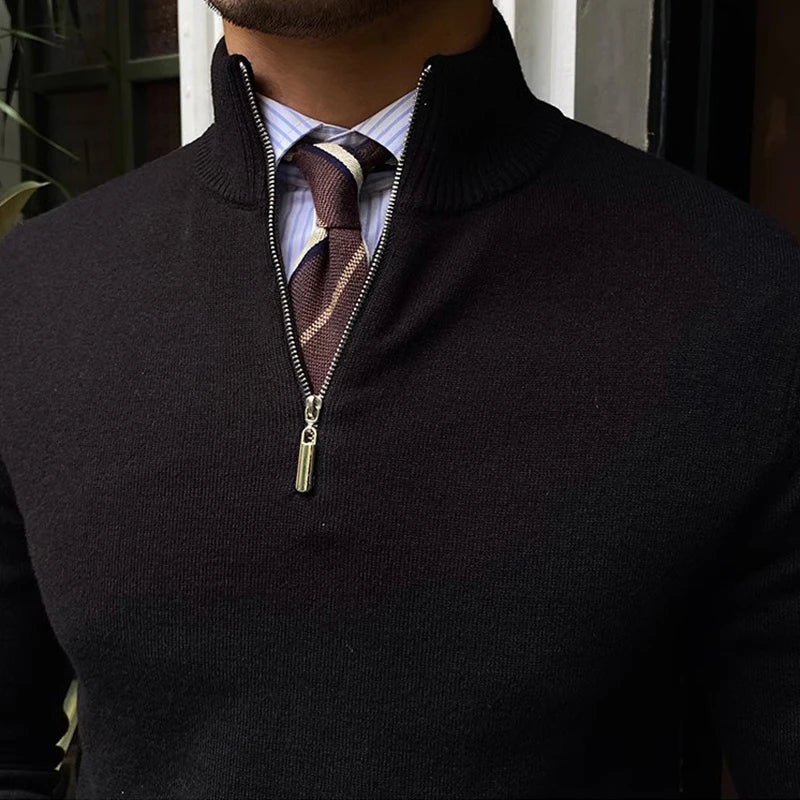 Men's Half-Zip Mock Neck Sweater