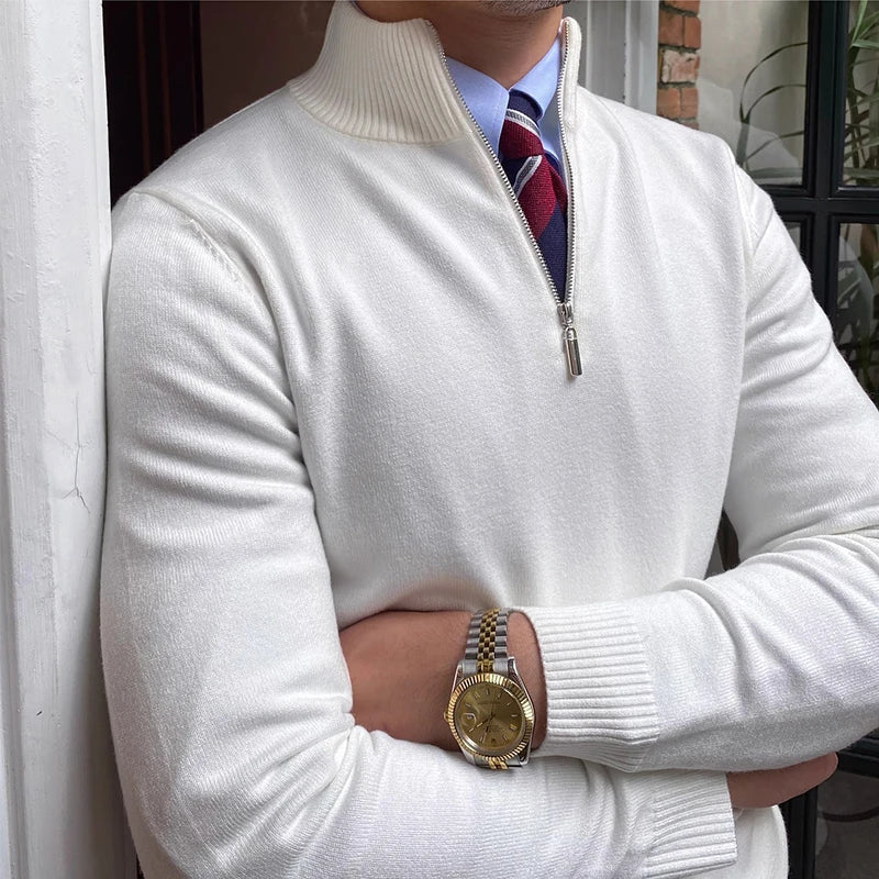 Men's Half-Zip Mock Neck Sweater