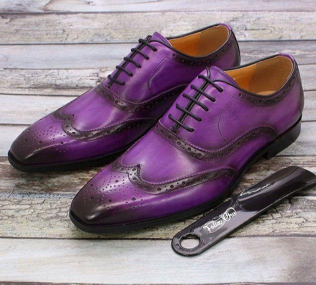 Men's Handcrafted Wingtip Oxford Dress Shoes