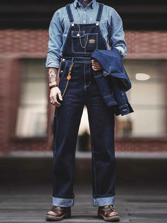 Men's Indigo Bib Overalls | Comfort and Durability
