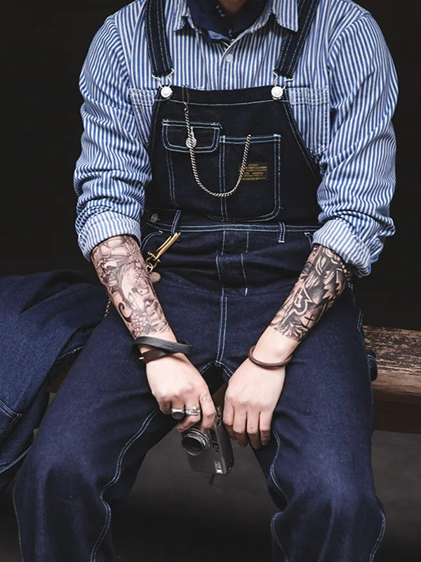 Men's Indigo Bib Overalls | Comfort and Durability