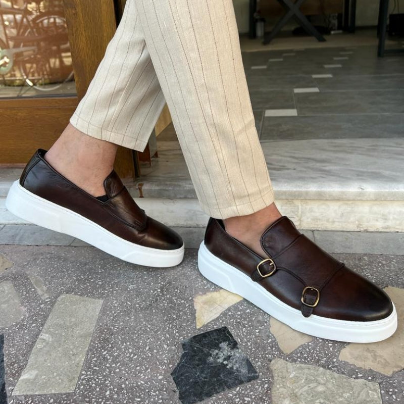 Men's Lace-Free Buckle Sneakers