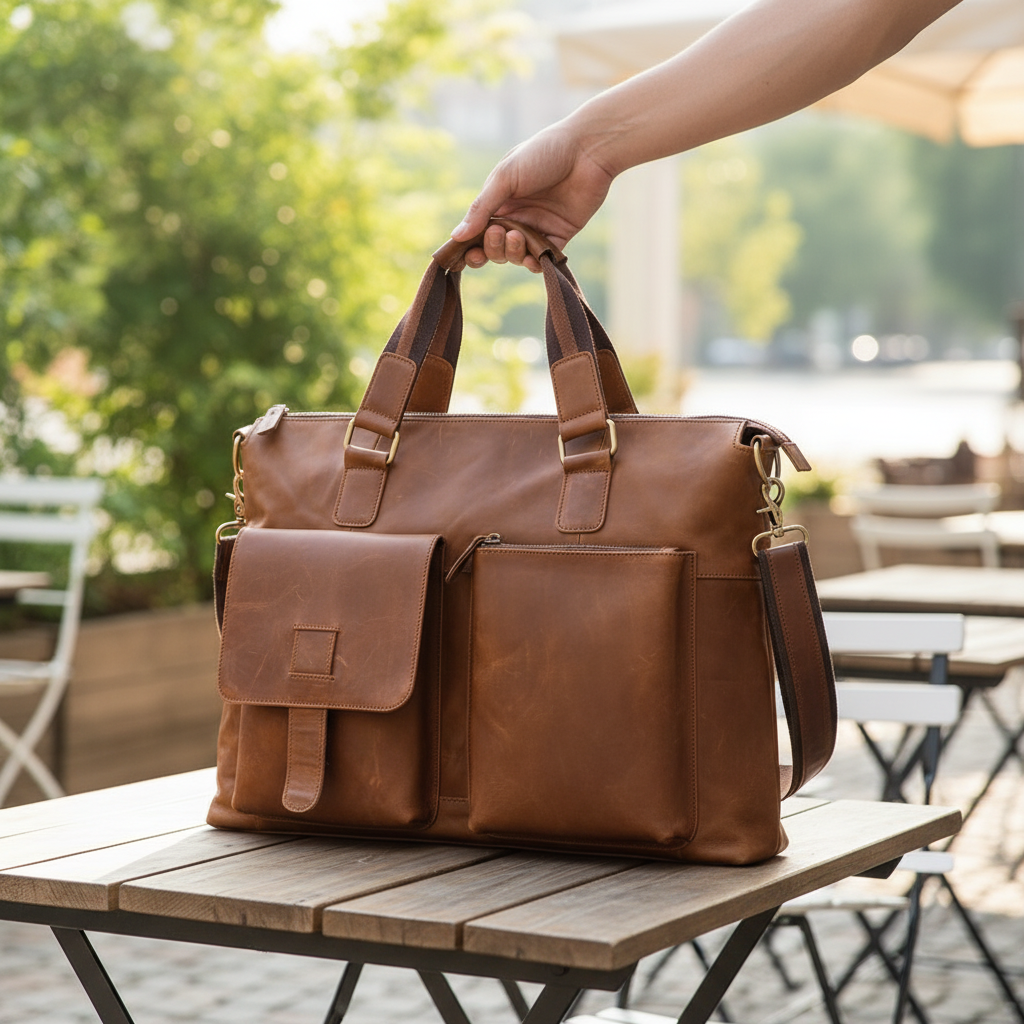 Men's Large Briefcase - Elegant and Functional for Work