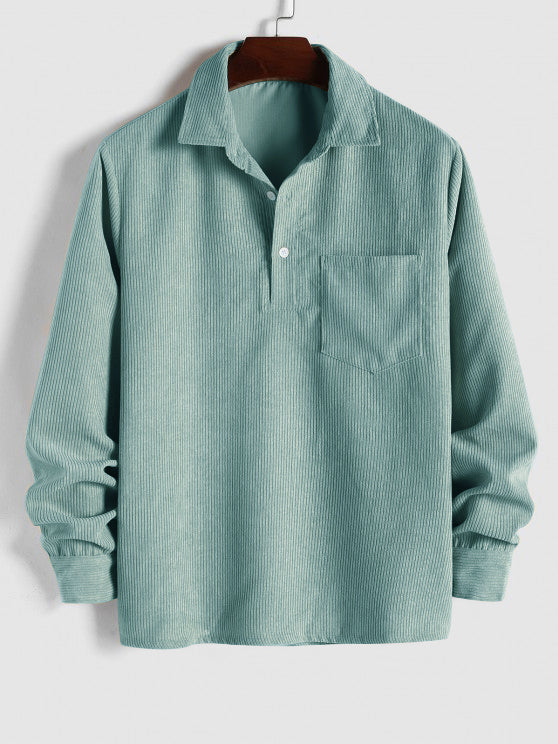 Men's Long Sleeve Camp Collar Shirt