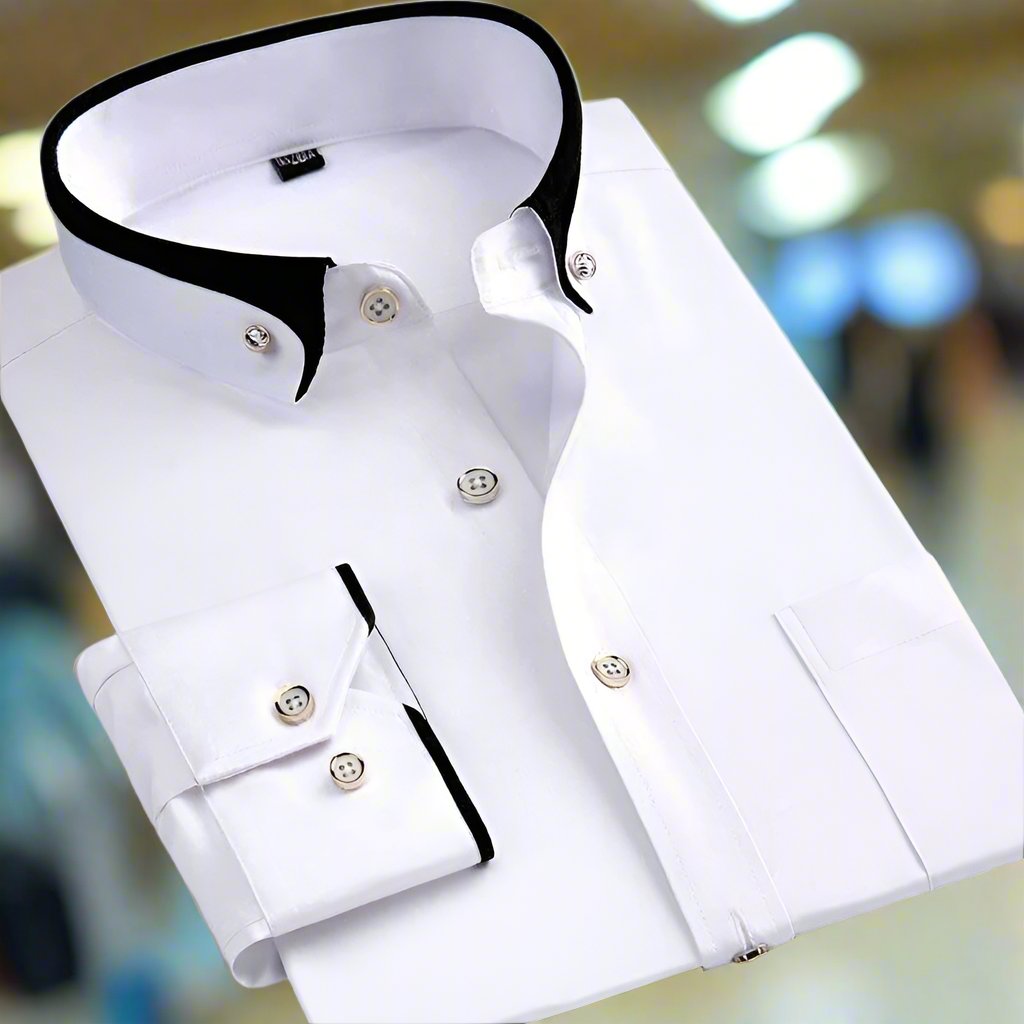 Men's Long-Sleeve Classic Style Shirt with Modern Fit