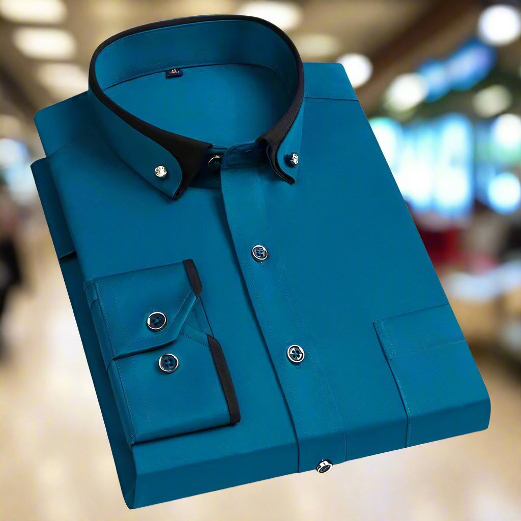 Men's Long-Sleeve Classic Style Shirt with Modern Fit