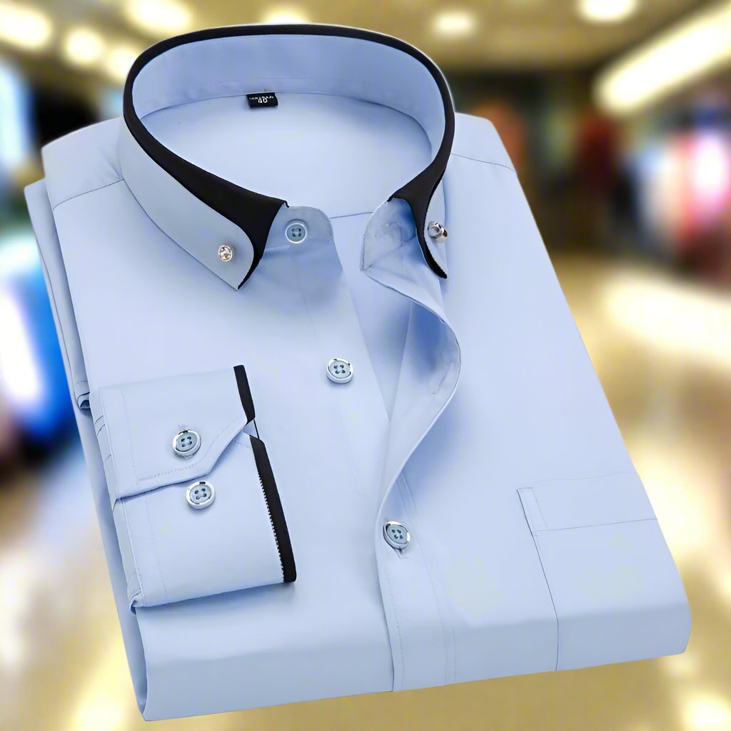 Men's Long-Sleeve Classic Style Shirt with Modern Fit