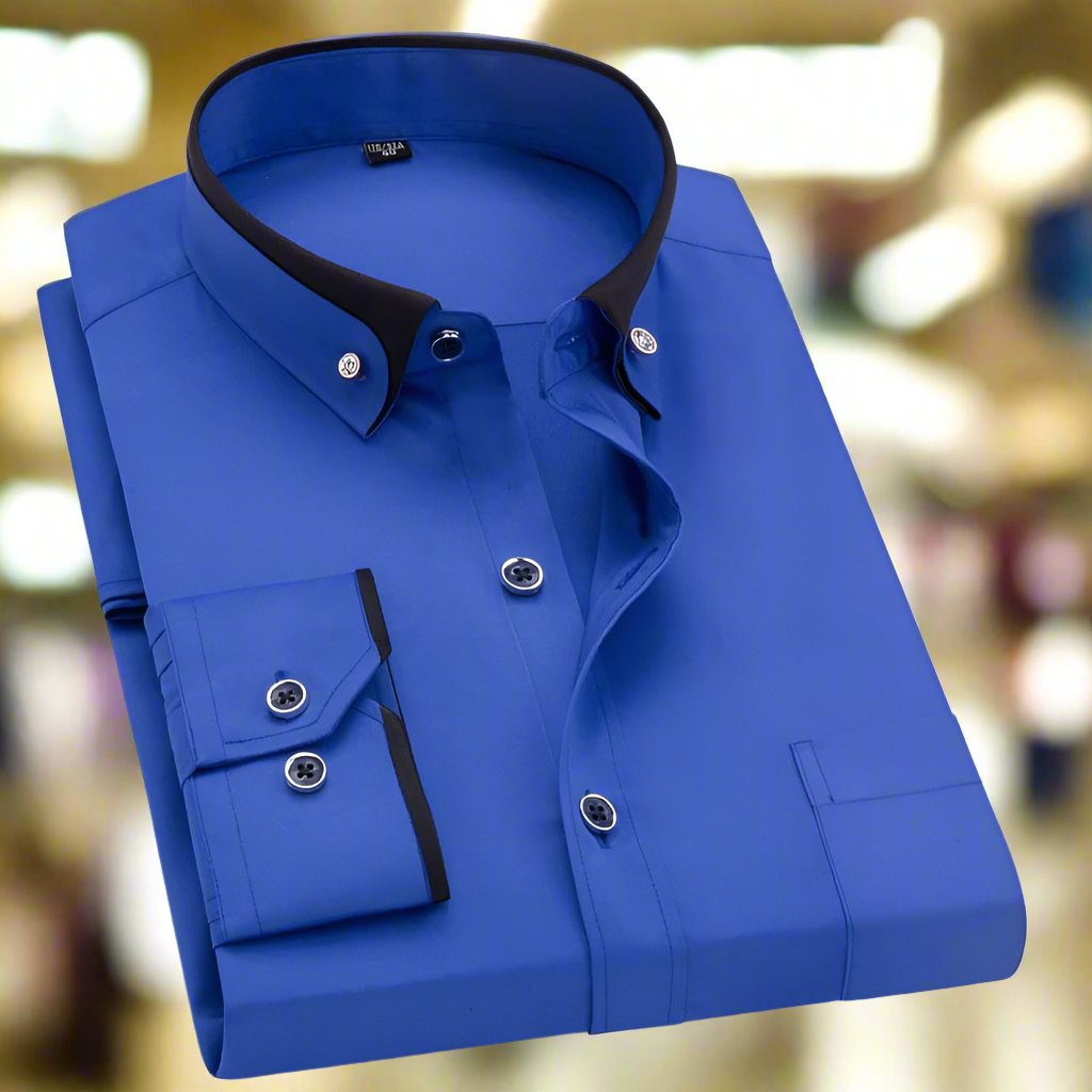 Men's Long-Sleeve Classic Style Shirt with Modern Fit