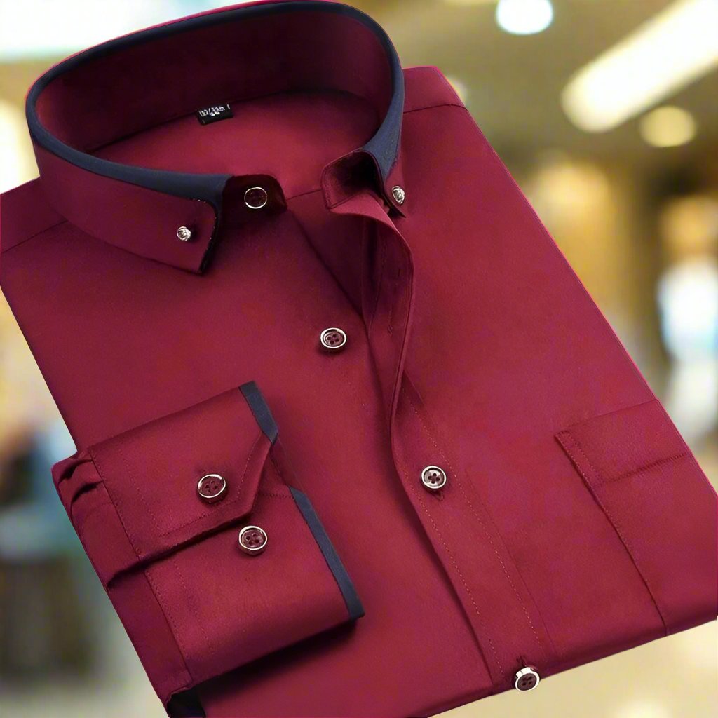 Men's Long-Sleeve Classic Style Shirt with Modern Fit