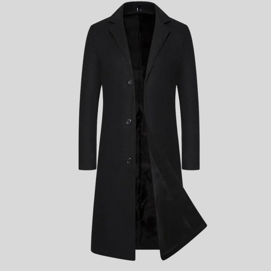 Men's Long Winter Coat – Elegant Classic Style Overcoat
