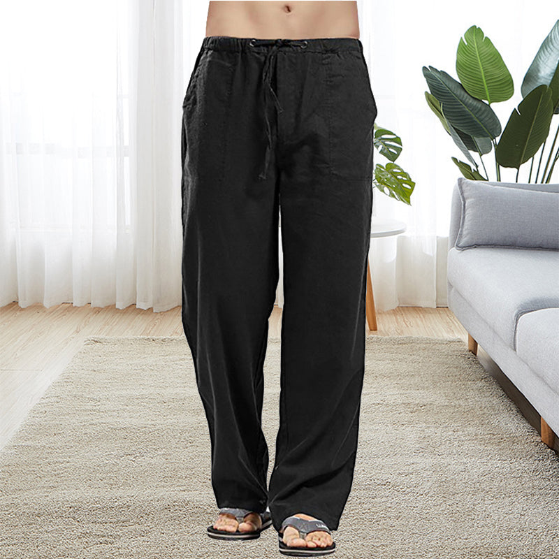 Men's Loose Fit Casual Pants with Elastic Waist