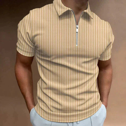 Men's Muscle Fit Zip Polo Shirt