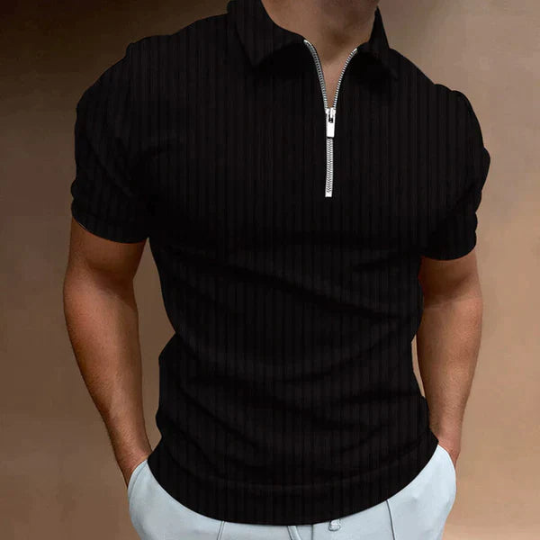Men's Muscle Fit Zip Polo Shirt