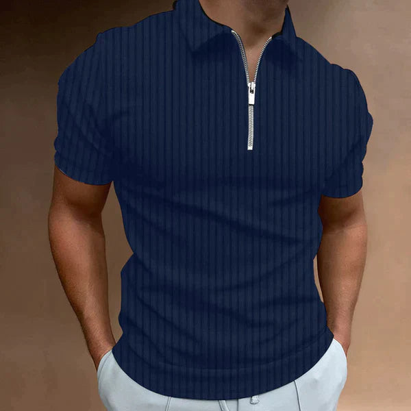 Men's Muscle Fit Zip Polo Shirt