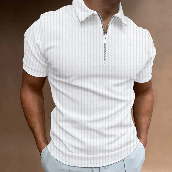 Men's Muscle Fit Zip Polo Shirt