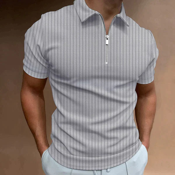 Men's Muscle Fit Zip Polo Shirt
