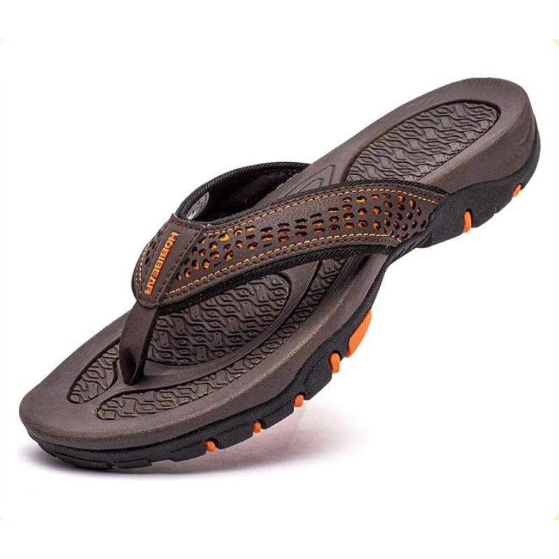Men's Orthopedic Flip-Flops with Geometric Strap