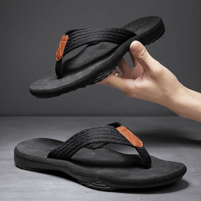 Men's Orthopedic Flip-Flops with Geometric Strap