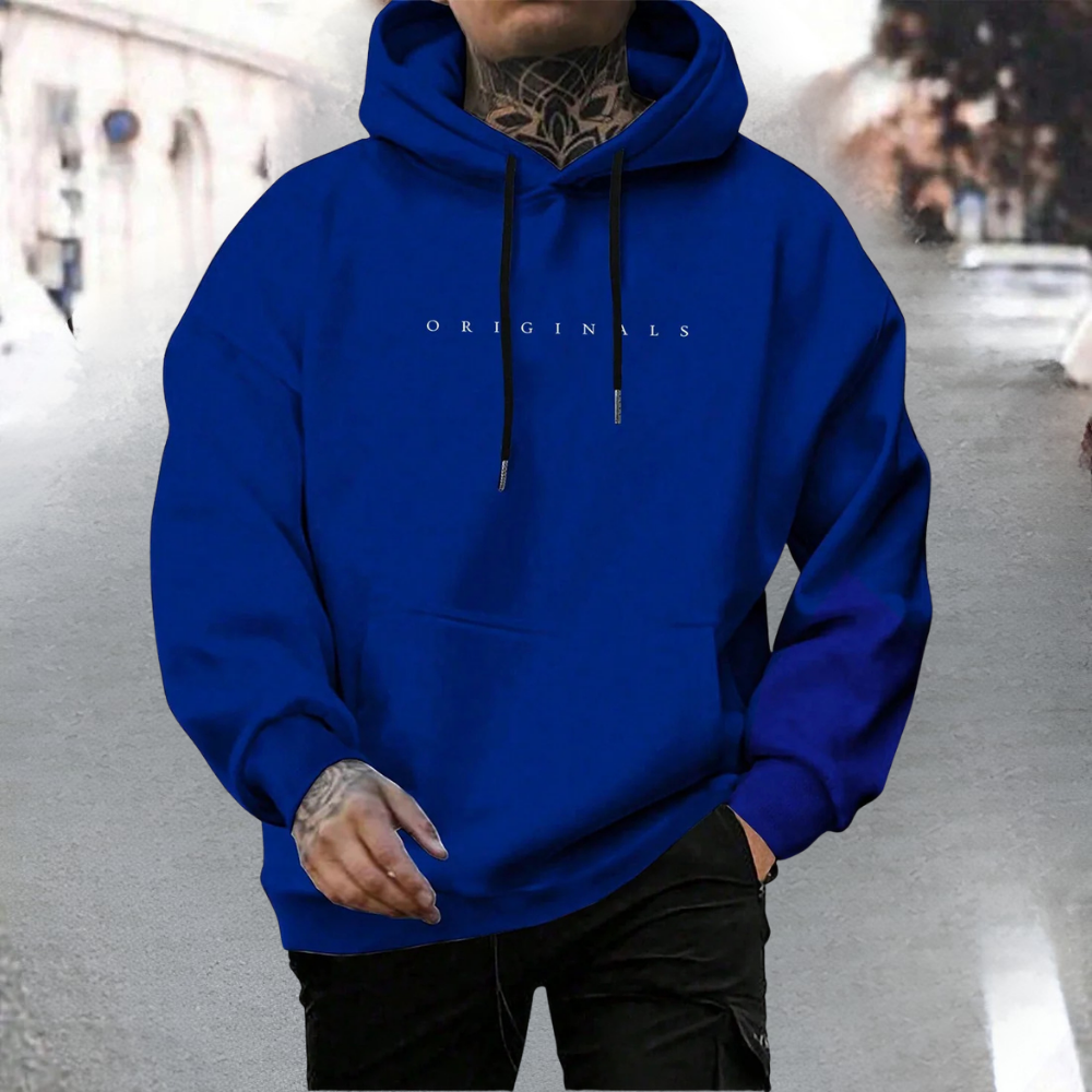 Men’s Oversized Pullover Hoodie with Adjustable Hood and Front Pocket