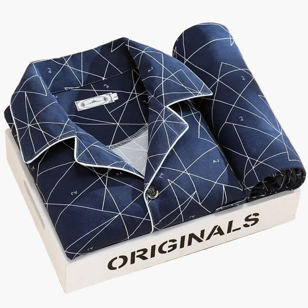 Men's Pajama Set with Shirt and Long Pants