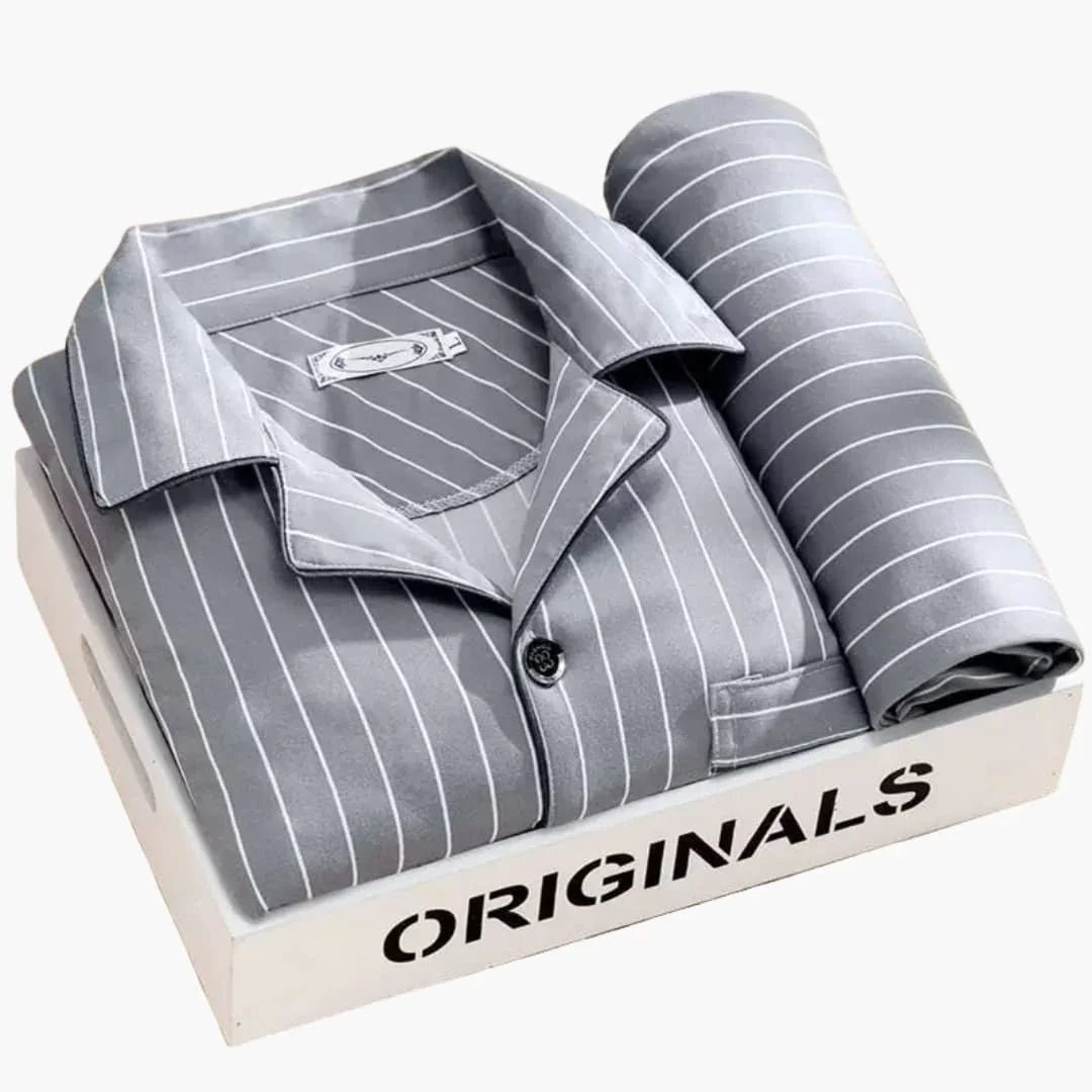 Men's Pajama Set with Shirt and Long Pants