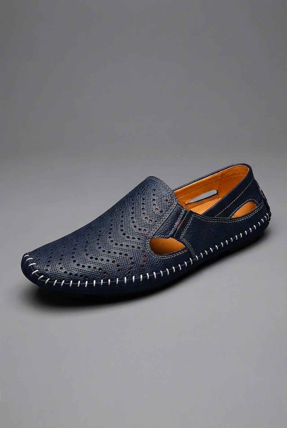 Men's Perforated Breathable Slip-On Casual Driving Loafers