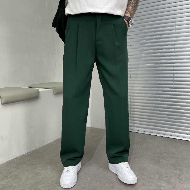 Men's Pleated Wide-Leg Trousers