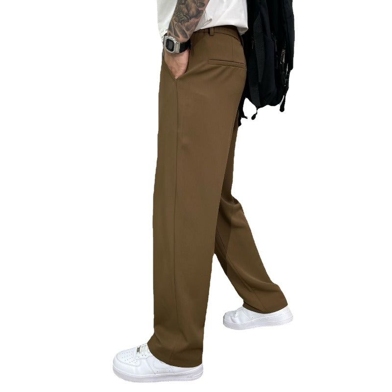 Men's Pleated Wide-Leg Trousers