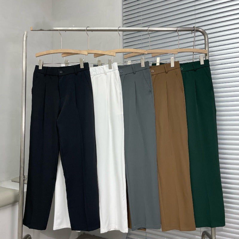 Men's Pleated Wide-Leg Trousers