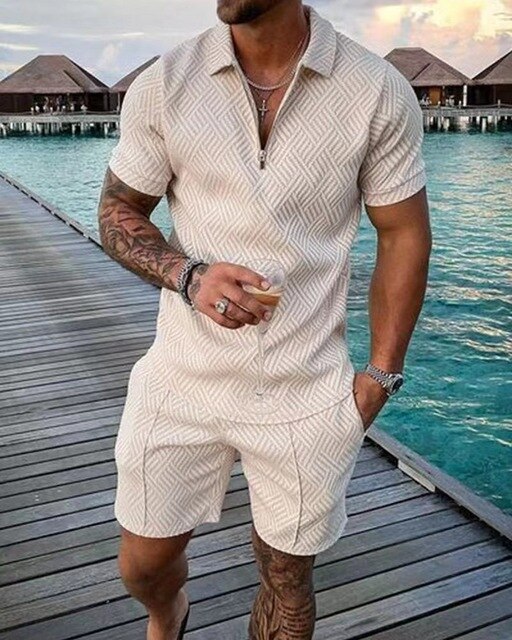 Men's Polo Shirt and Shorts Summer Set
