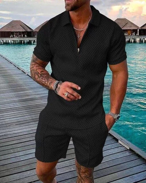 Men's Polo Shirt and Shorts Summer Set