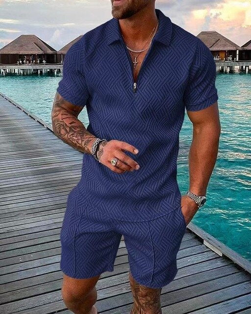 Men's Polo Shirt and Shorts Summer Set