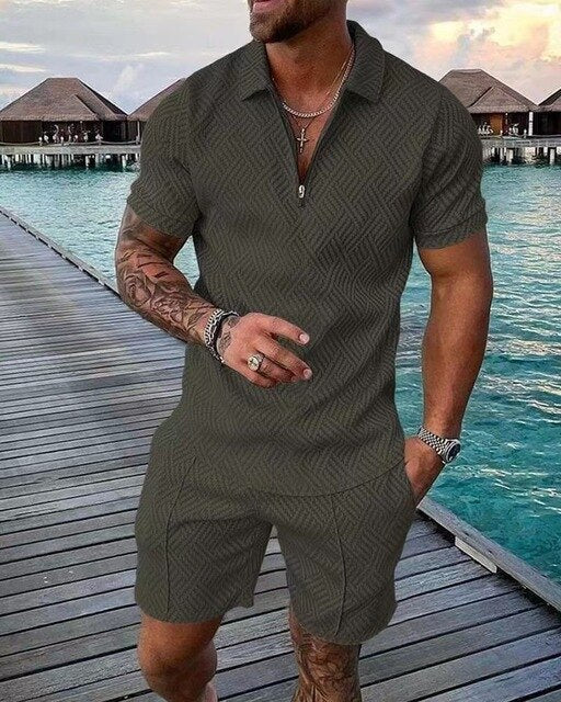 Men's Polo Shirt and Shorts Summer Set